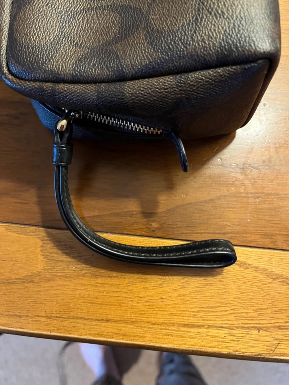 Coach Brown Signature Canvas Toiletry Pouch with Gold Logo - Picture 4 of 5